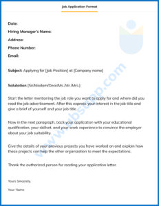 Job Application Letter - Format, Meaning, Writing Tips, and Sample