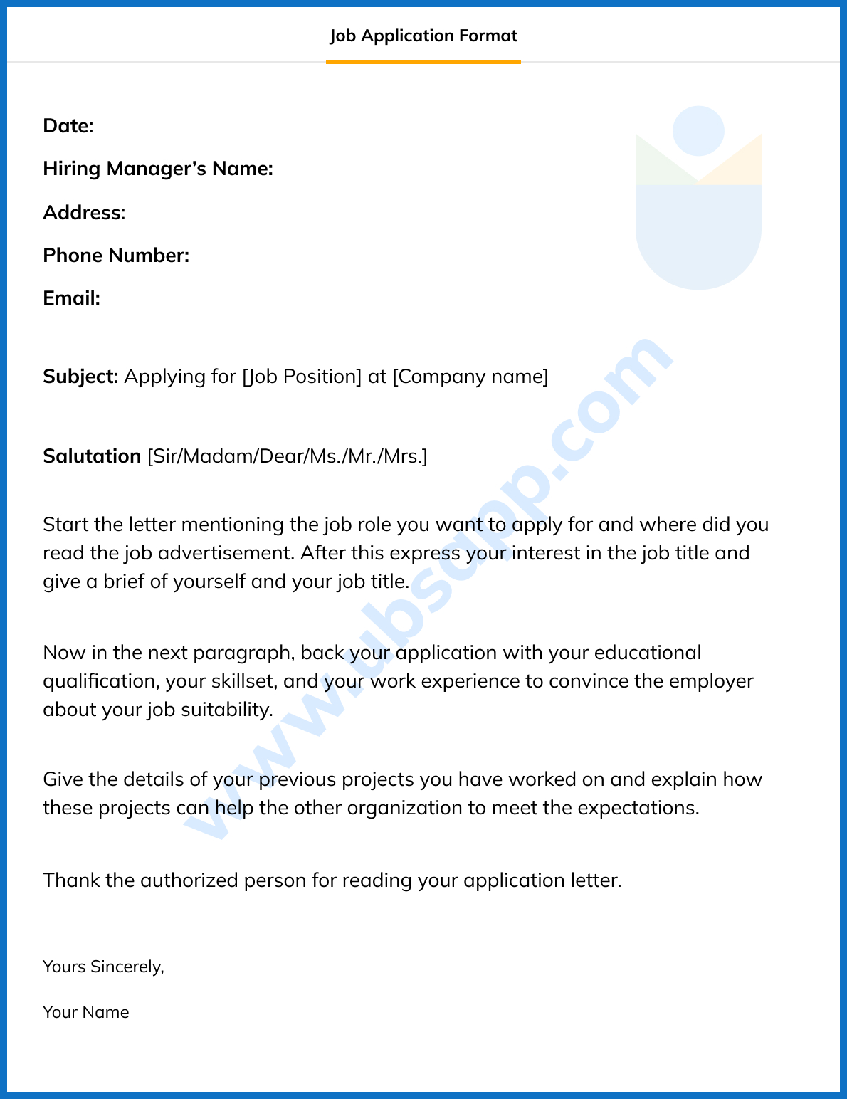 an application letter meaning