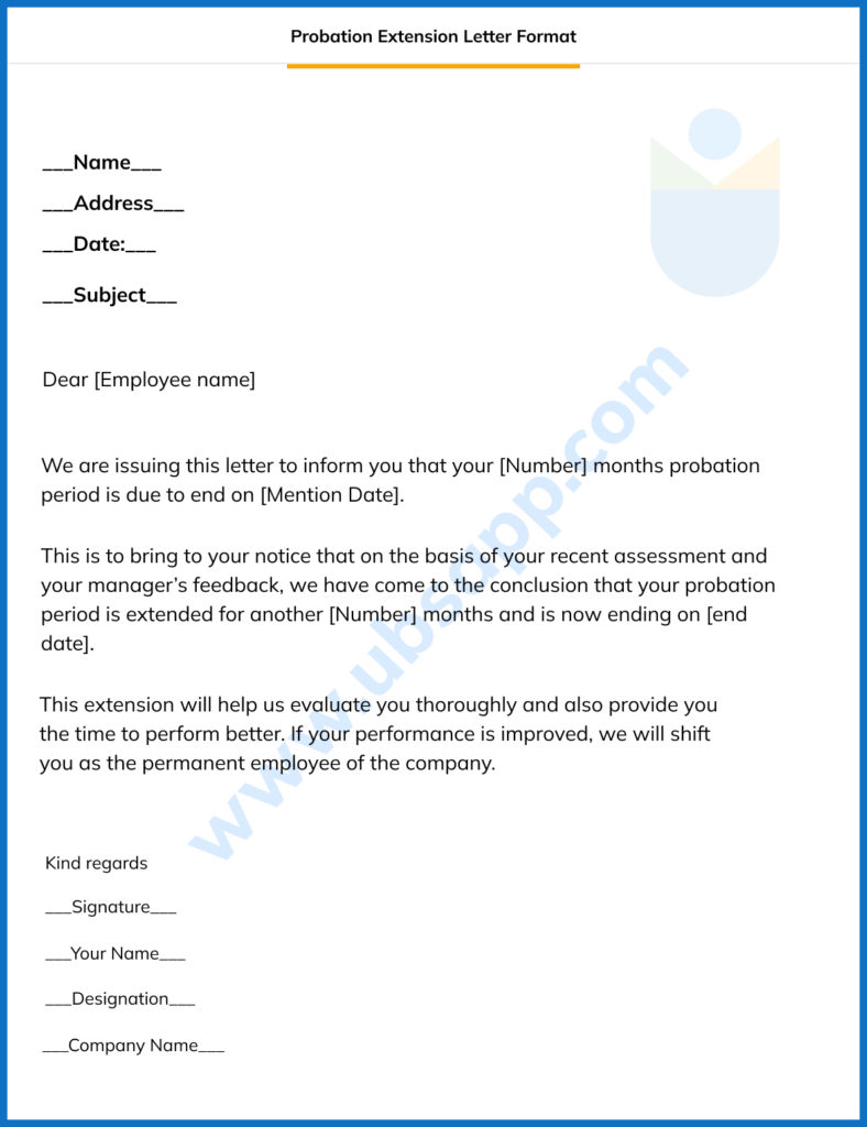 Probation Extension Letter Format