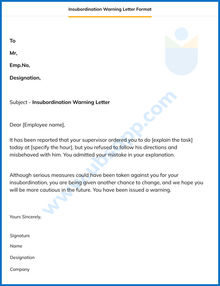 Insubordination Warning Letter Know How To Write One