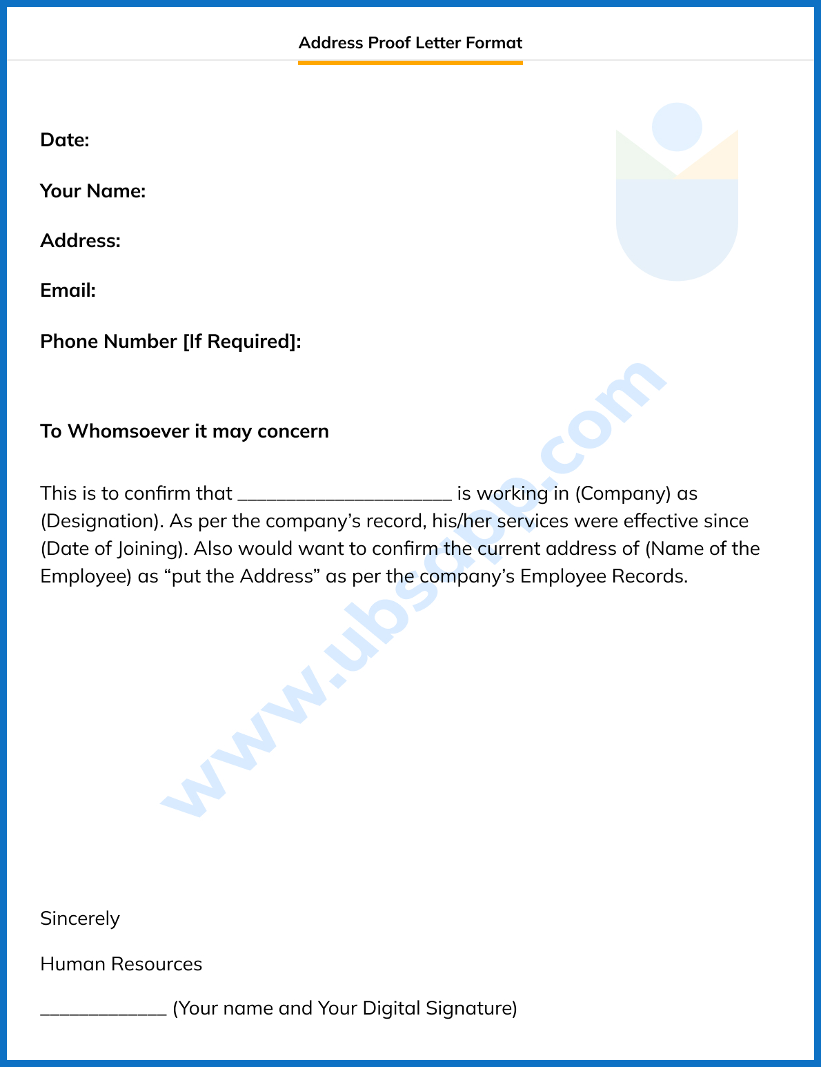 Address Proof Letter Format Definition Uses Sample Examples And More 3993