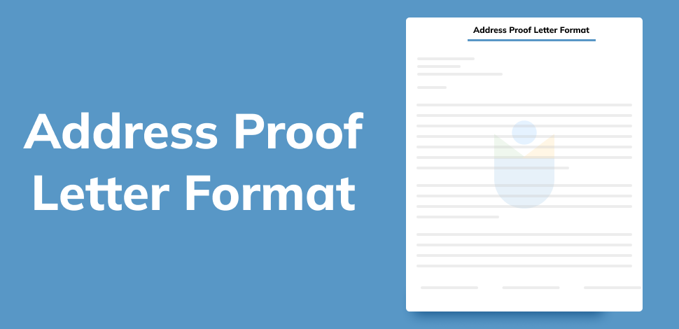 Address Proof Letter Format