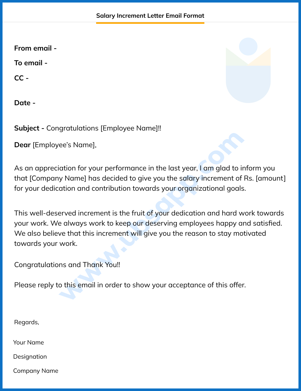 Salary Increment Letter Email Format