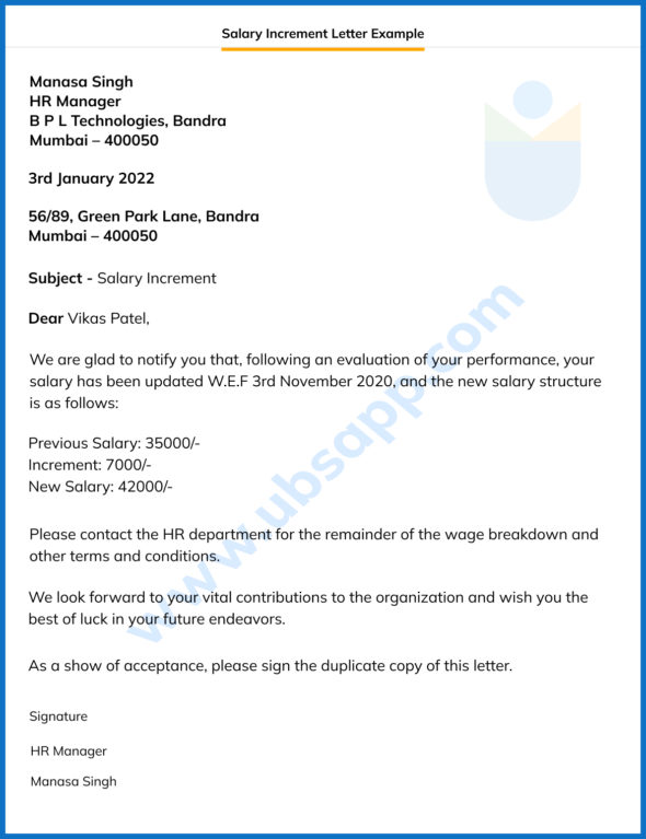 Salary Increment Letter - Format, Meaning, Use, And Examples