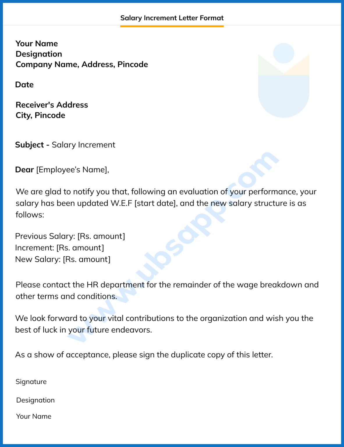 Salary Increment Letter - Format, Meaning, Use, and Examples