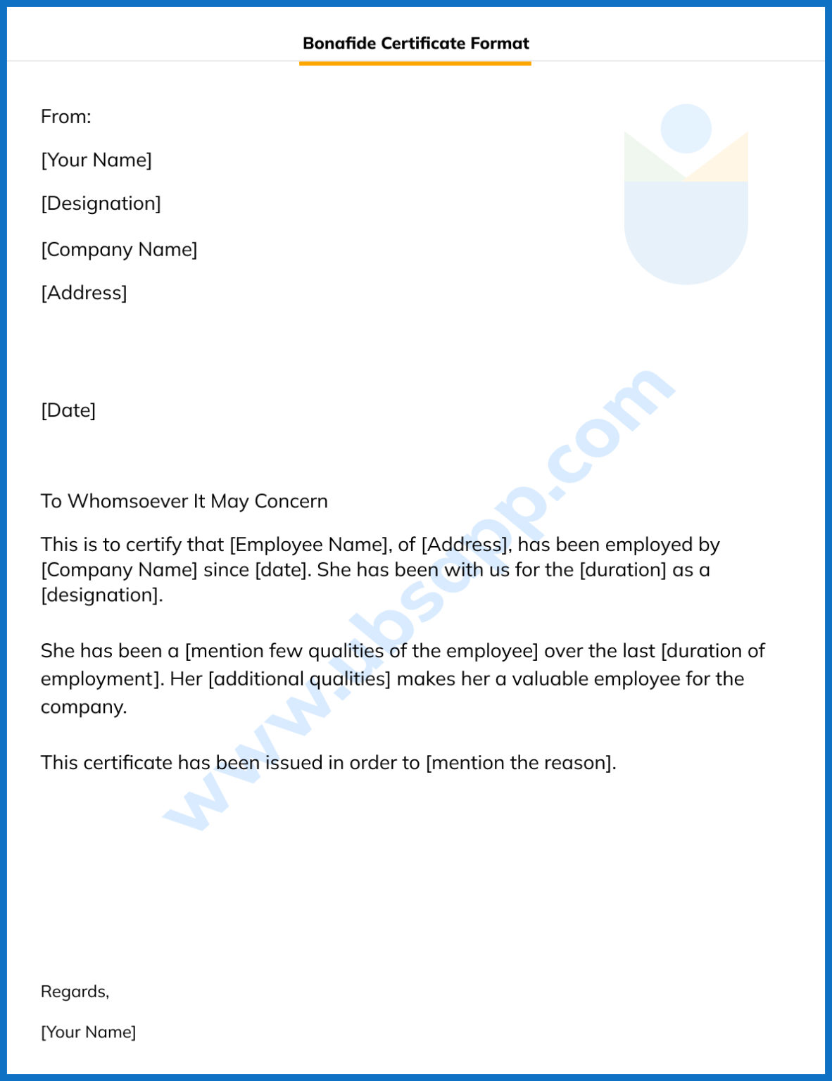 Bonafide Certificate Format Meaning Uses Sample And Example