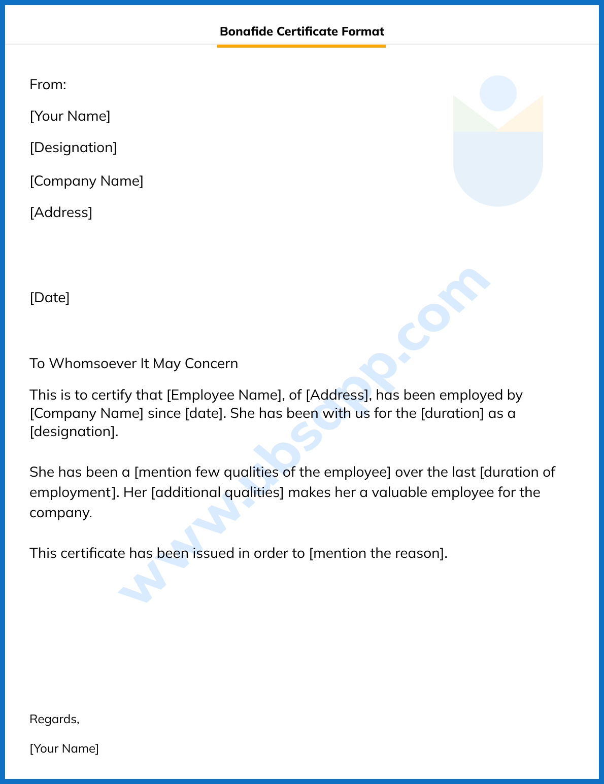 Bonafide Certificate Format Meaning Uses Sample And Example
