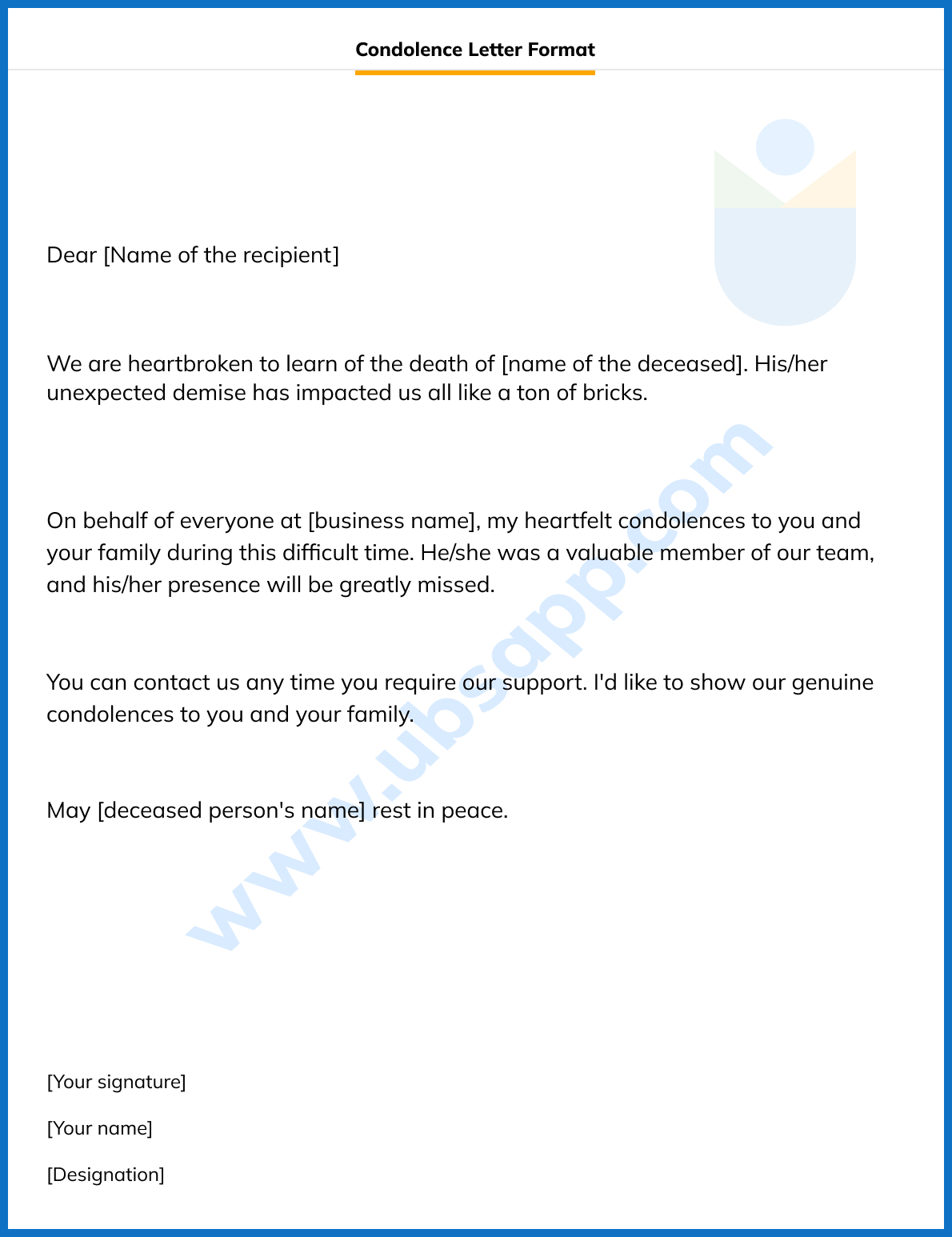 Condolence Letter Format Meaning Purpose Examples And More 6435