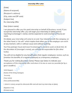 Internship Offer Letter - Format, Meaning, Elements, and Examples