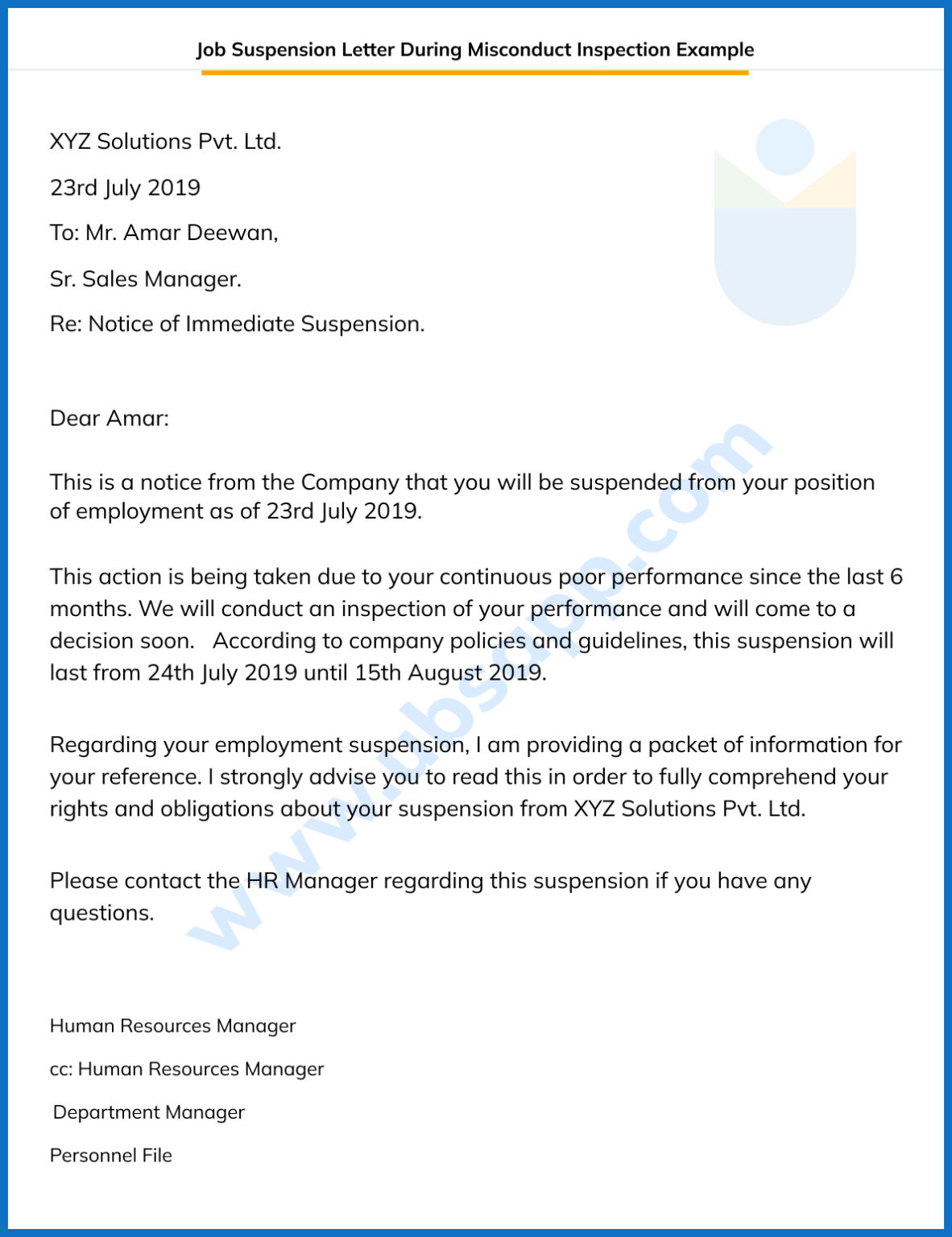 Job Suspension Letter During Misconduct Inspection Meaning, Process