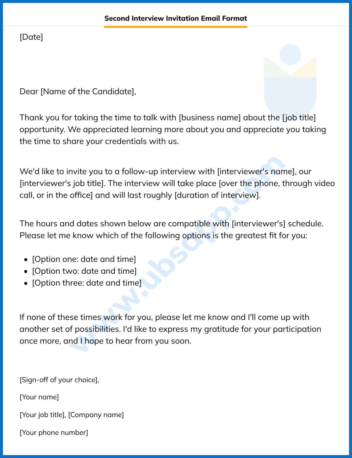 Second Interview Invitation Email Format Meaning Template Examples 