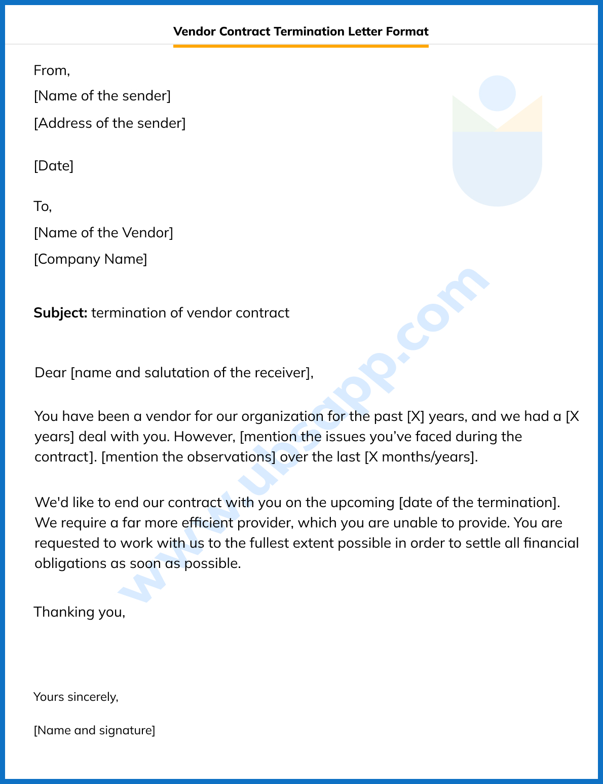 8+ Vendor Contract Termination Letter | HasnaHarmaya