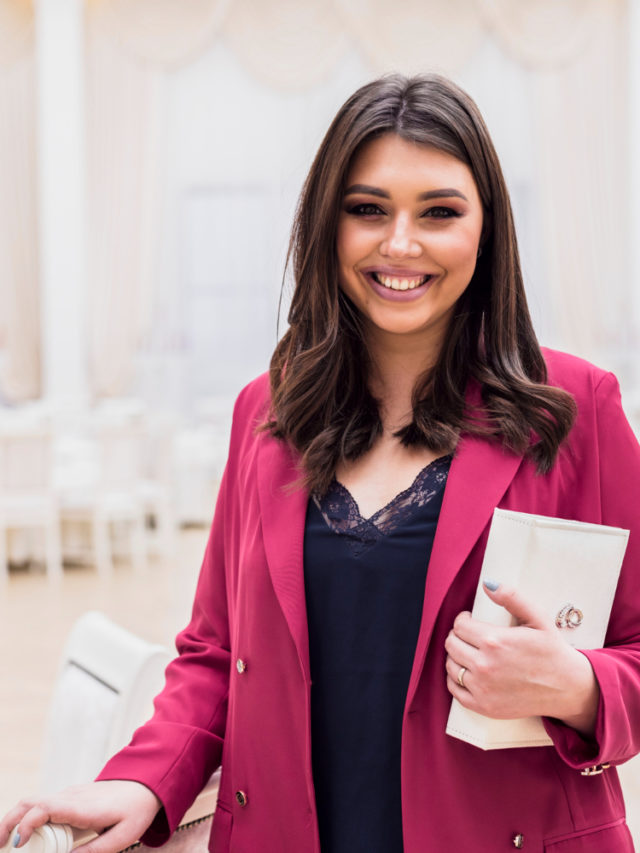 cropped joyful event manager banquet hall