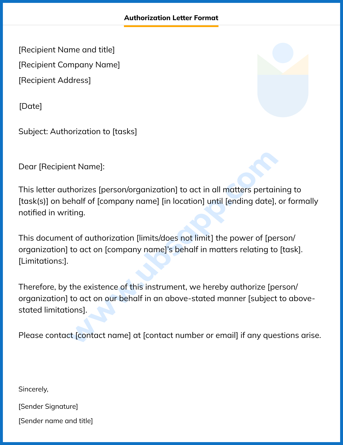 Authorization Letter Format Definition Tips To Write Templates   Authorization Letter Format 