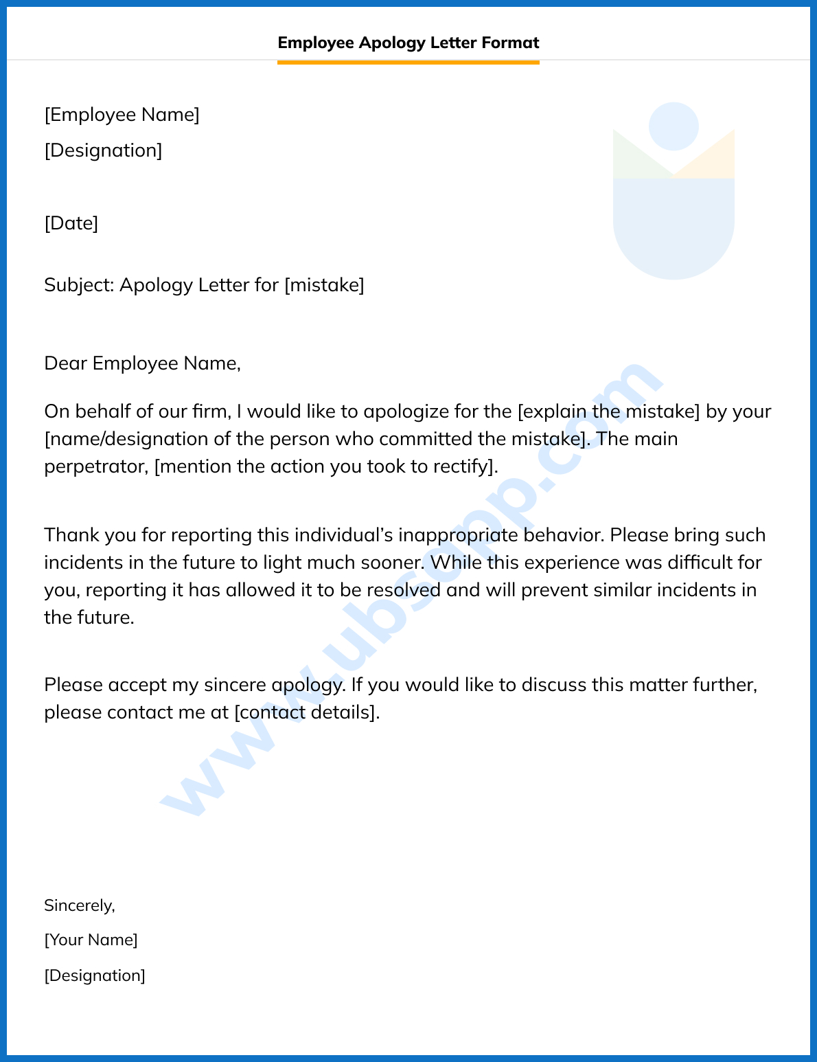 Employee Apology Letter Format Meaning Example And Know How To Write   Employee Apology Letter Format 